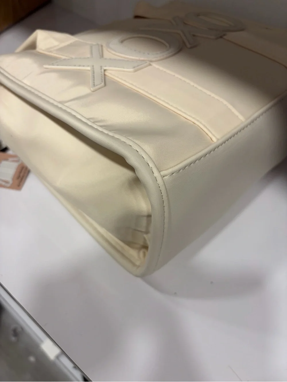 XOXO Cream Tote Bag with Embroidered Logo